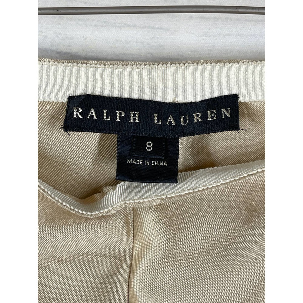 Ralph Lauren Black Label Wide Leg Cream Silk Side Zip Size 8 - Picture 4 of 8